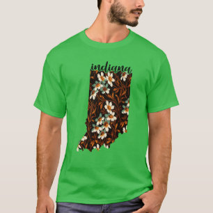 Camiseta Mapa floral de los Estados Unidos de América Mapa