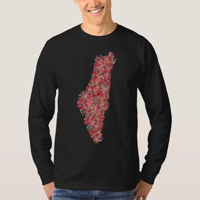 Camiseta Mapa floral palestino de libertad artística para p (Anverso)