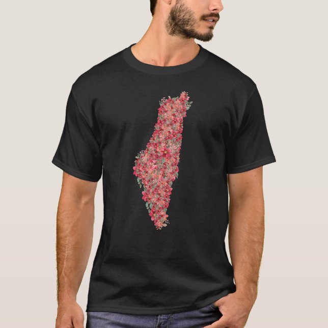 Camiseta Mapa floral palestino de libertad artística para p (Anverso)
