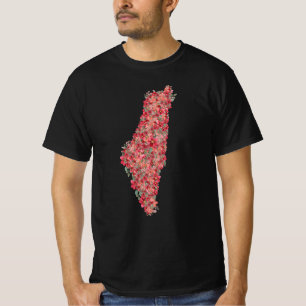 Camiseta Mapa floral palestino de libertad artística para p