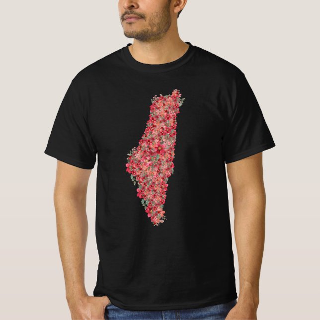 Camiseta Mapa floral palestino de libertad artística para p (Anverso)