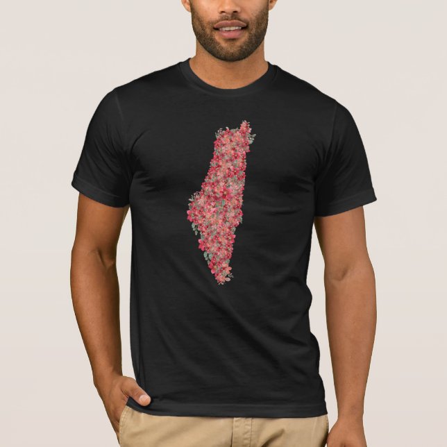 Camiseta Mapa floral palestino de libertad artística para p (Anverso)