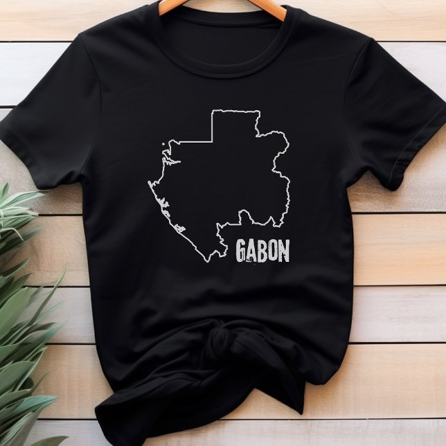 Camiseta Mapa fronterizo del Gabón Esquema de la frontera c (Subido por el creador)