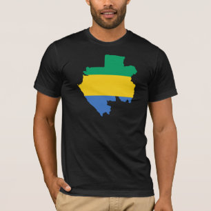 Camiseta Mapa GA de la bandera de Gabón