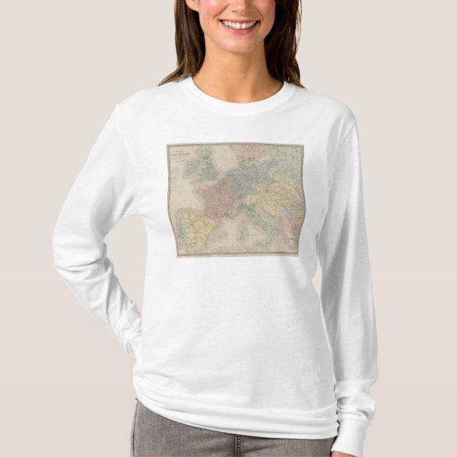 Camiseta Mapa general de ferrocarriles europeos (Anverso)