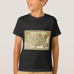Camiseta Mapa general de Vintage Old USA