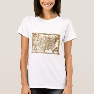 Camiseta Mapa general de Vintage Old USA