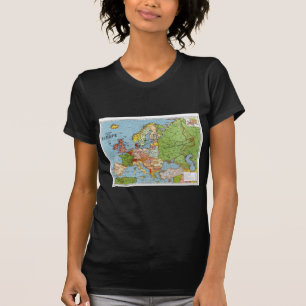 Camiseta Mapa general del siglo XX de la Vieja Europa
