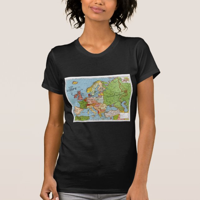 Camiseta Mapa general del siglo XX de la Vieja Europa (Anverso)