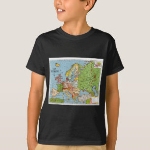 Camiseta Mapa general del siglo XX de la Vieja Europa