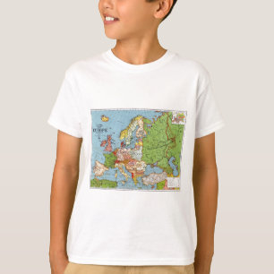 Camiseta Mapa general del siglo XX de la Vieja Europa