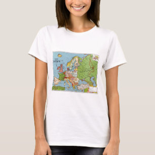 Camiseta Mapa general del siglo XX de la Vieja Europa