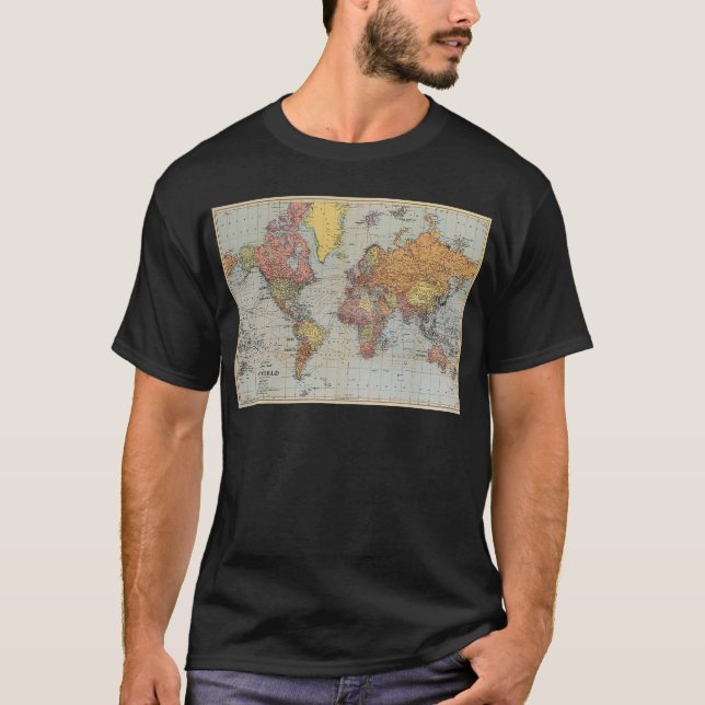 Camiseta Mapa general vintage del mundo (Anverso)