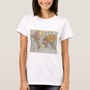Camiseta Mapa general vintage del mundo