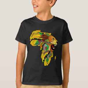 Camiseta Mapa genial de África León Tril Rey africano Histo