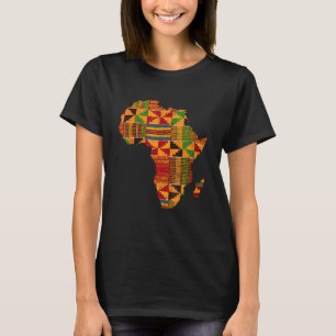Camiseta Mapa genial de África tela Kente para hombres muje