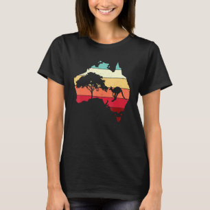 Camiseta Mapa genial de Australia canguro arcoíris australi