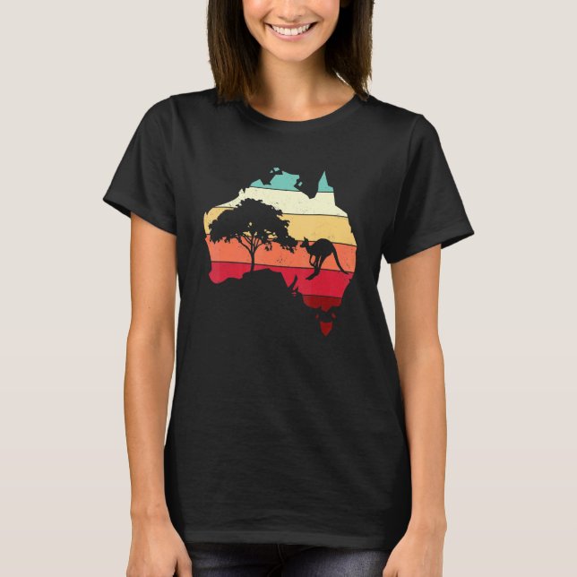 Camiseta Mapa genial de Australia canguro arcoíris australi (Anverso)