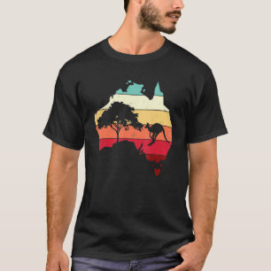 Camiseta Mapa genial de Australia canguro arcoíris australi