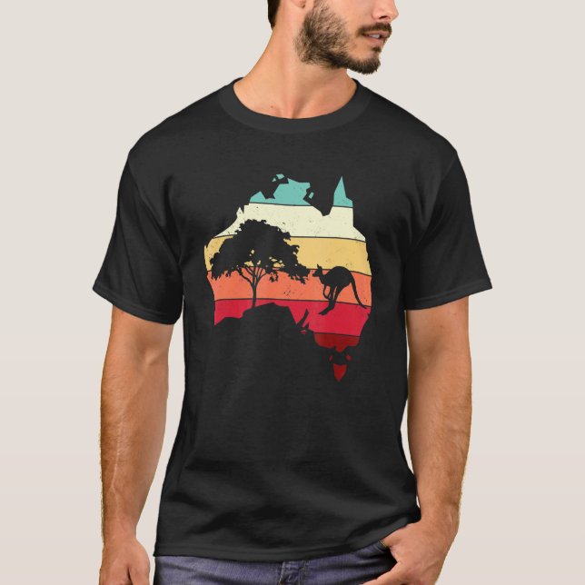 Camiseta Mapa genial de Australia canguro arcoíris australi (Anverso)