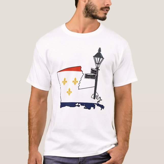 Camiseta Mapa genial de Nueva Orleans EE. UU. Carnaval (Anverso)