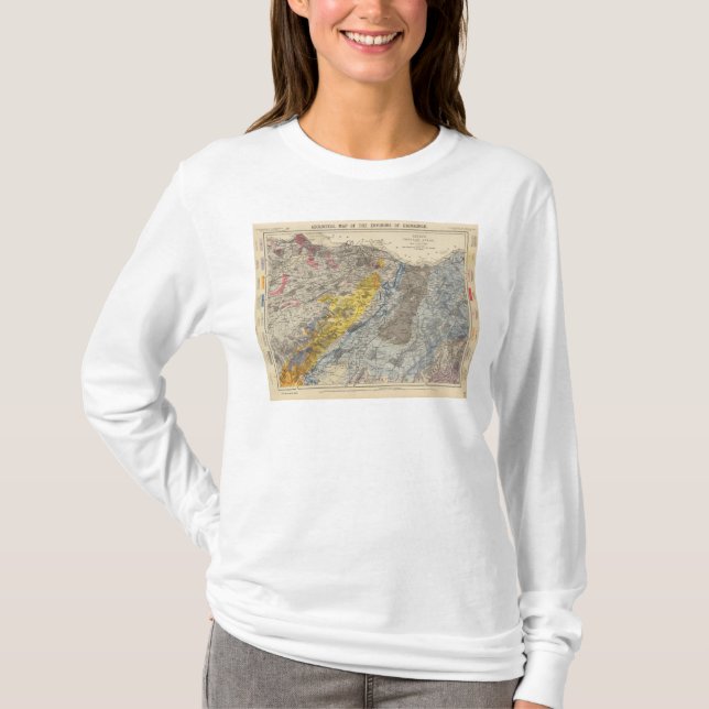 Camiseta Mapa geológico de Edimburgo (Anverso)