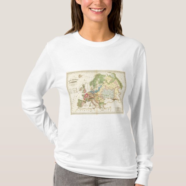 Camiseta Mapa geológico de Europa (Anverso)