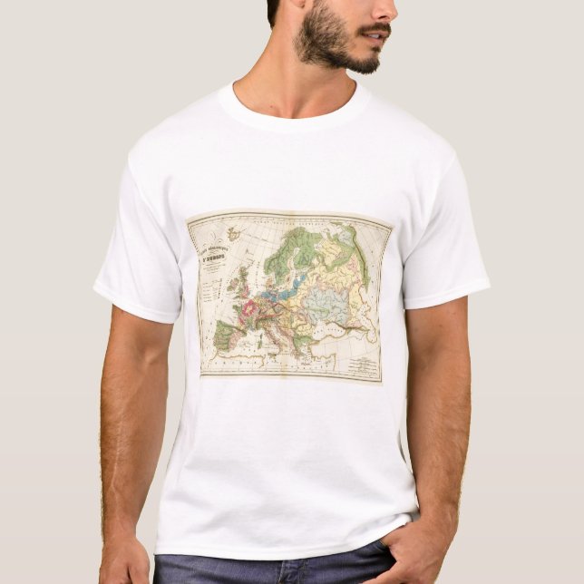 Camiseta Mapa geológico de Europa (Anverso)