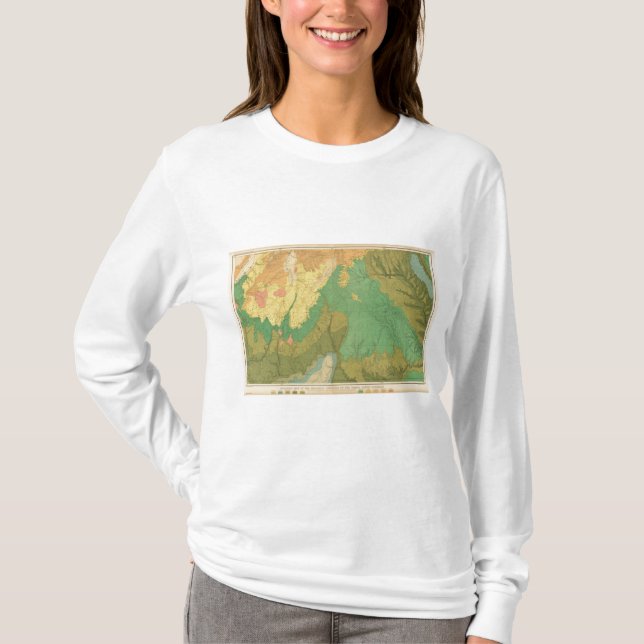 Camiseta Mapa geológico de las terrazas mesozoicas (Anverso)
