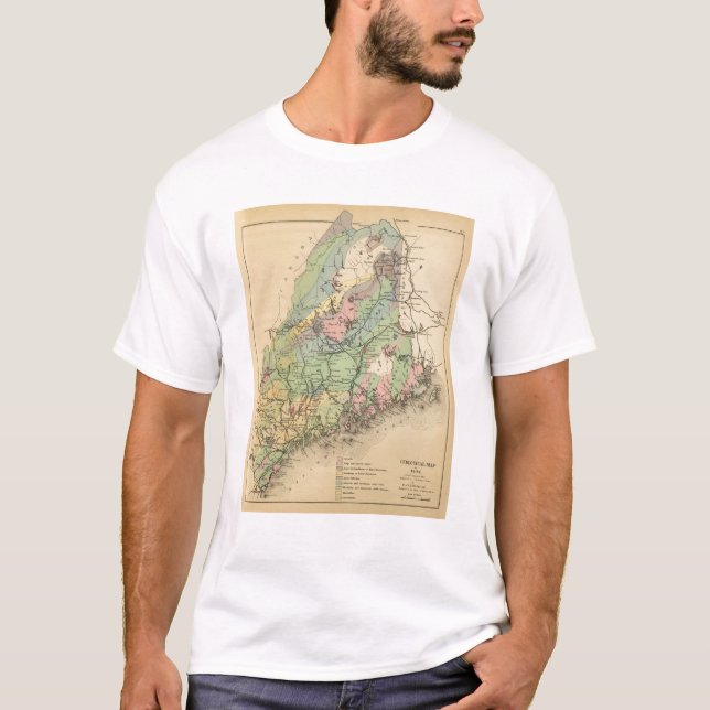 Camiseta Mapa geológico de Maine (Anverso)