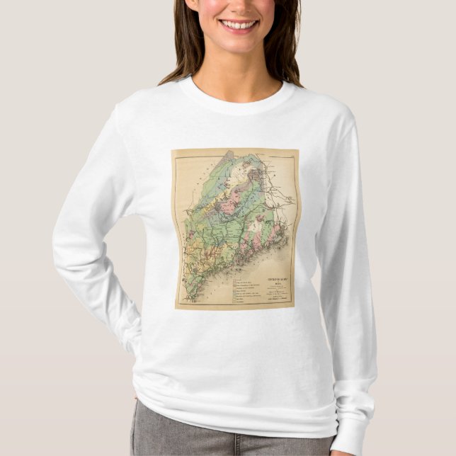 Camiseta Mapa geológico de Maine (Anverso)