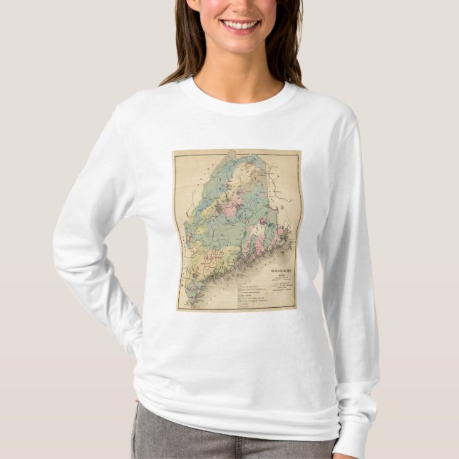 Camiseta Mapa geológico de Maine (Anverso)
