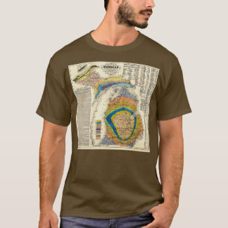 Camiseta Mapa geológico de Michigan 1865