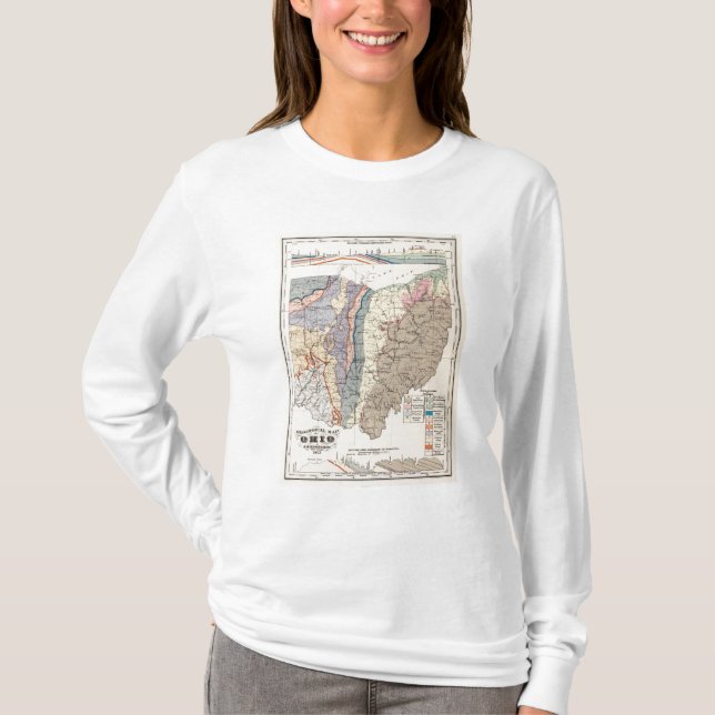 Camiseta Mapa geológico de Ohio (Anverso)