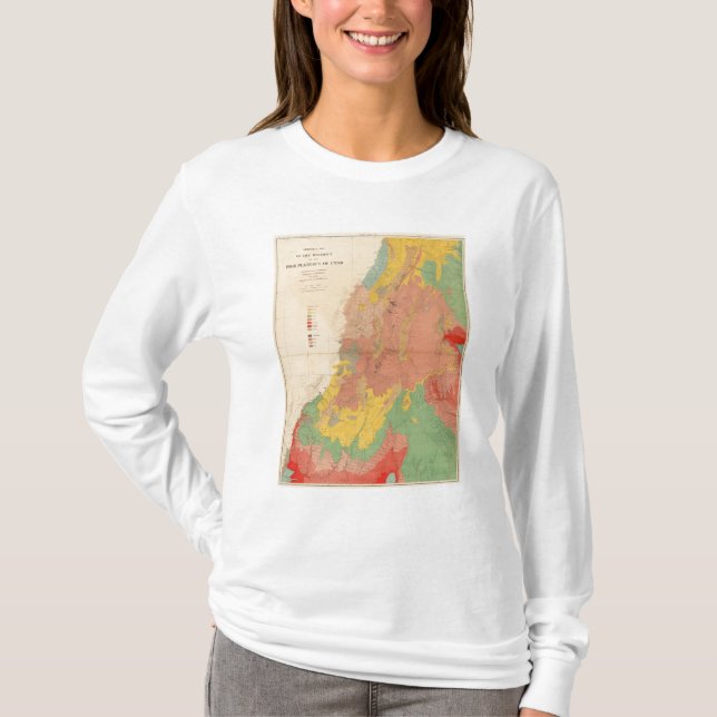 Camiseta Mapa geológico de Utah (Anverso)