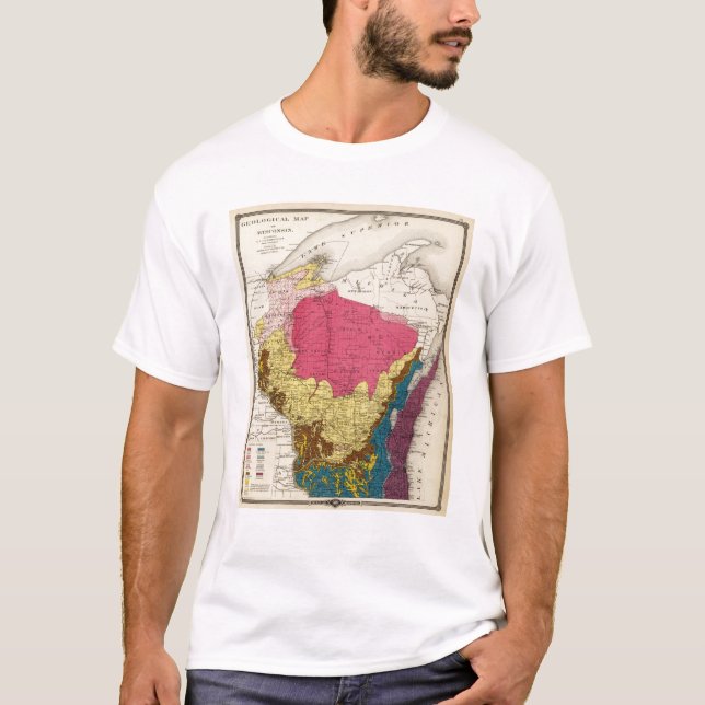 Camiseta Mapa geológico de Wisconsin (Anverso)