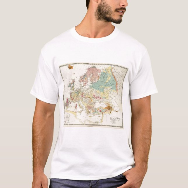 Camiseta Mapa geológico Europa (Anverso)