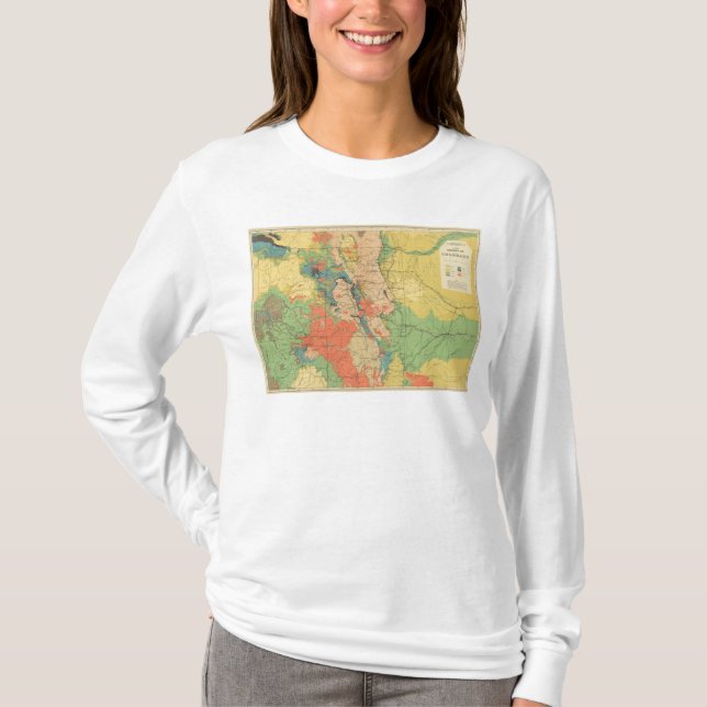 Camiseta Mapa geológico general de Colorado (Anverso)