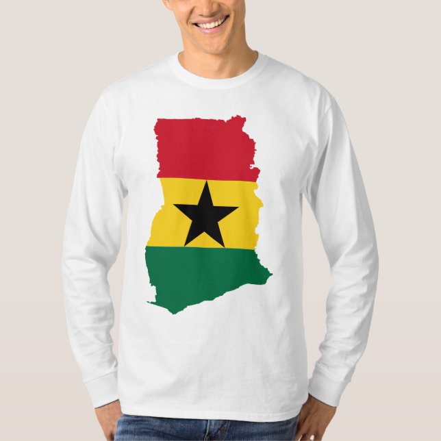 Camiseta Mapa GH de la bandera de Ghana (Anverso)