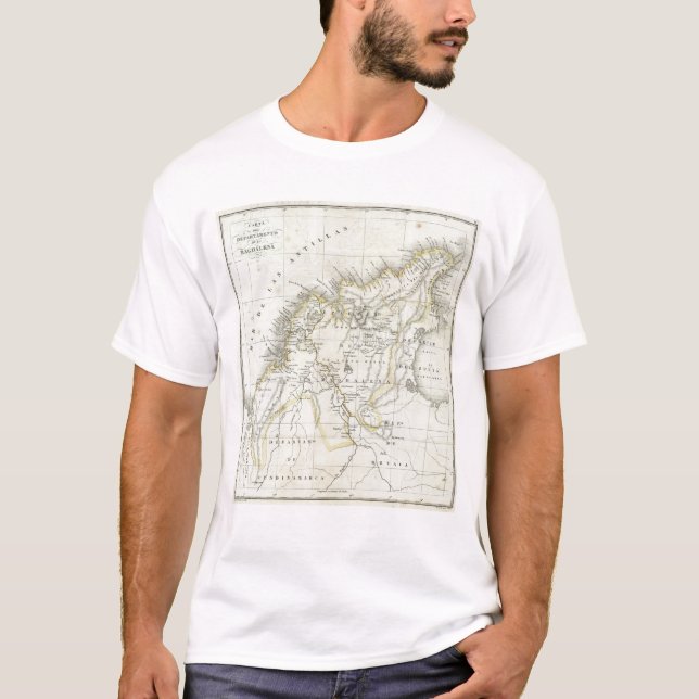 Camiseta Mapa grabado de Colombia (Anverso)