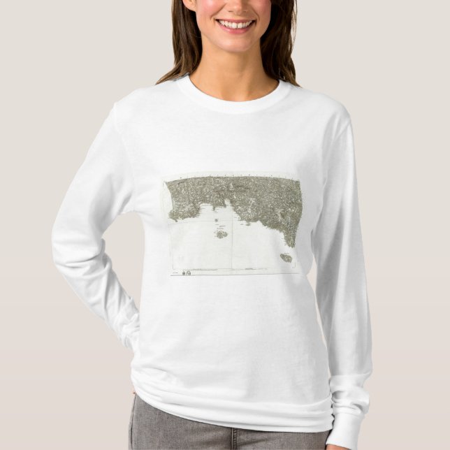 Camiseta Mapa grabado de Francia 2 (Anverso)