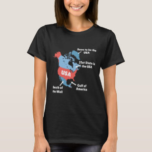 Camiseta Mapa gracioso de Trump en Estados Unidos - Canadá,