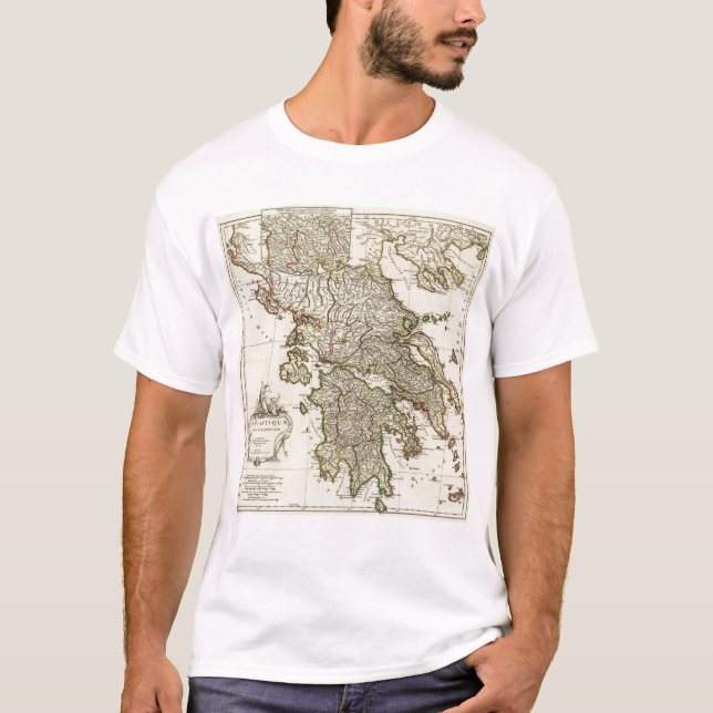 Camiseta Mapa griego antiguo (Anverso)