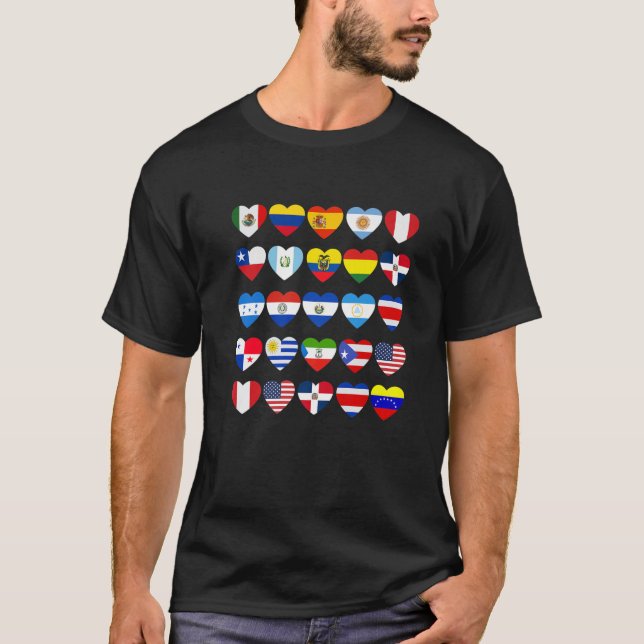 Camiseta Mapa guatemalteco de bandera mitad salvadoreña (Anverso)
