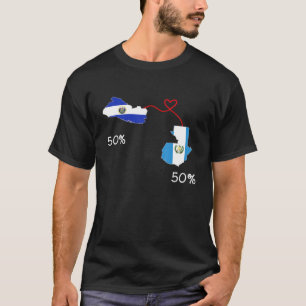 Camiseta Mapa guatemalteco de bandera mitad salvadoreña