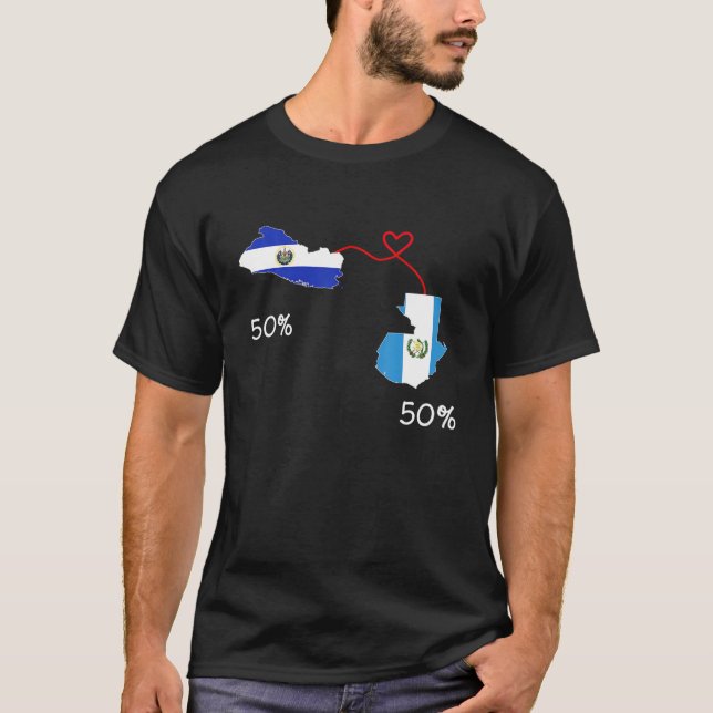 Camiseta Mapa guatemalteco de bandera mitad salvadoreña (Anverso)