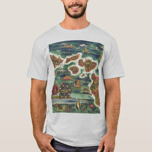 Camiseta Mapa histórico de antiguas islas de Hawái