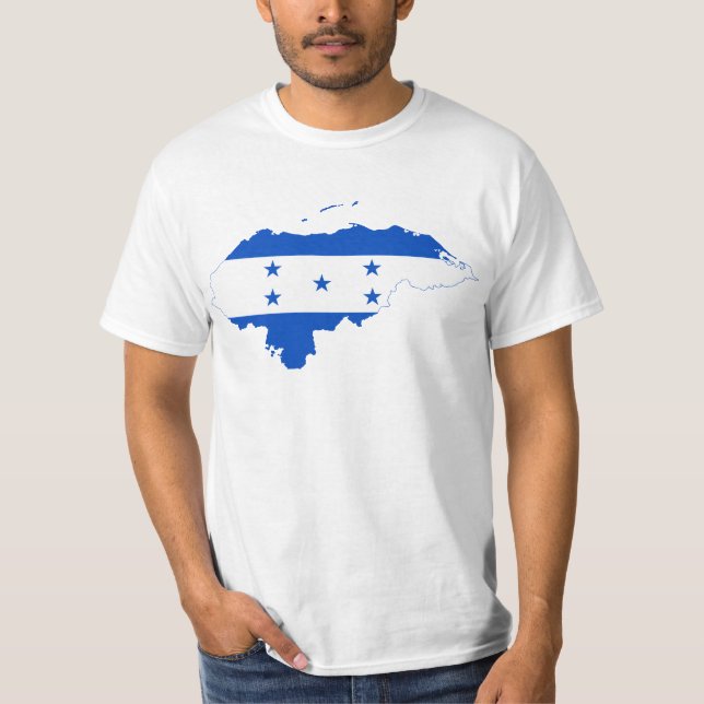 Camiseta Mapa HN de la bandera de Honduras (Anverso)