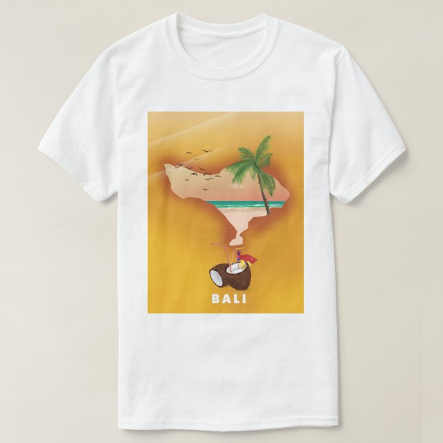 Camiseta Mapa ilustrado de Bali (Diseño del anverso)