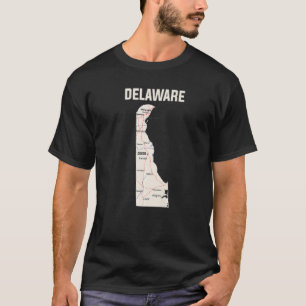 Camiseta Mapa Ilustrado De Delaware Las Carreteras De Las P